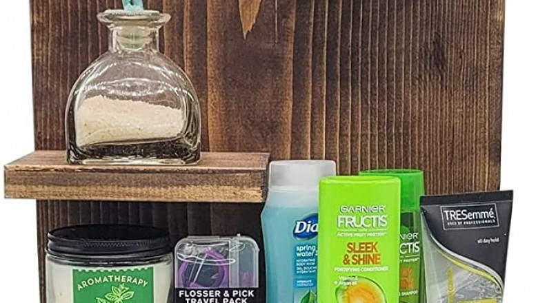 Farmhouse Rustic Shelf Wall Mounted Wood Storage Handcrafted Organizer