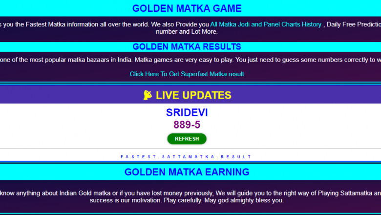 Golden matka fast