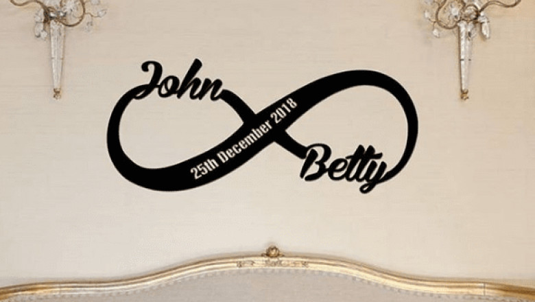 Personalized Infinity Metal Sign Name | Steel monograms | Royal Steel Monograms