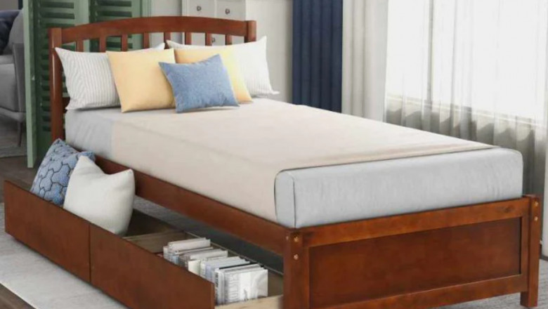Buy a twin wood bed online at an affordable price from Allcamy