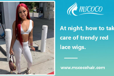 At night, how to take care of trendy red lace wig.