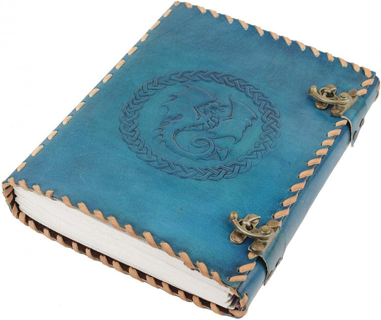New Handmade Leather Journal Embossed Celtic Dragon Notebook