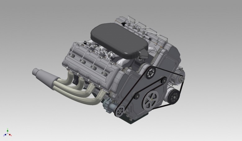 V8 Engine 3D CAD Modeling