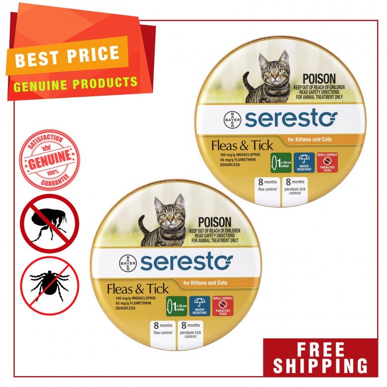 SERESTO Collar 2 Pieces 8 month flea & tick protection for Cats