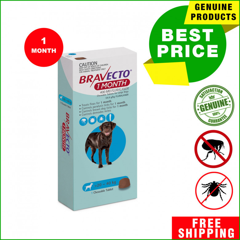 BRAVECTO 1 month chews Flea and Tick Control for 20-40 Kg dogs