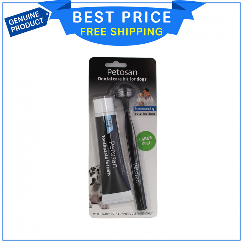Petosan Toothpaste and Brush Kit 1 Piece Green for Large Dogs