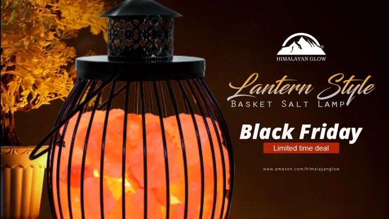 Black Friday Limited Time Deal Himalayan Glow Lantern Style Basket Salt Lamp