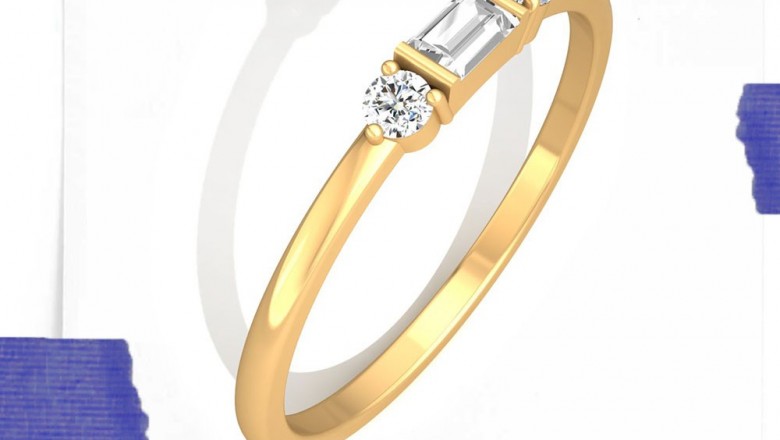 Minimalist Three Stone Diamond Ring