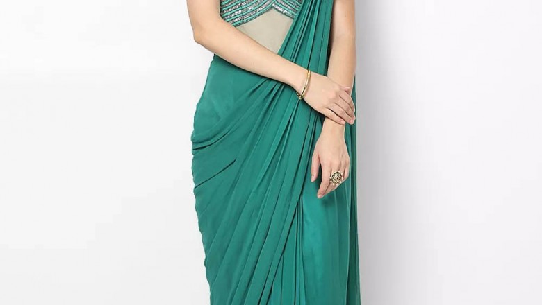Designer Saree Gown | Drape Saree | Pre-Stitched Saree | Concept Saree | Ready To Wear Saree