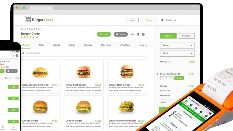 How do I set up an online restaurant order?