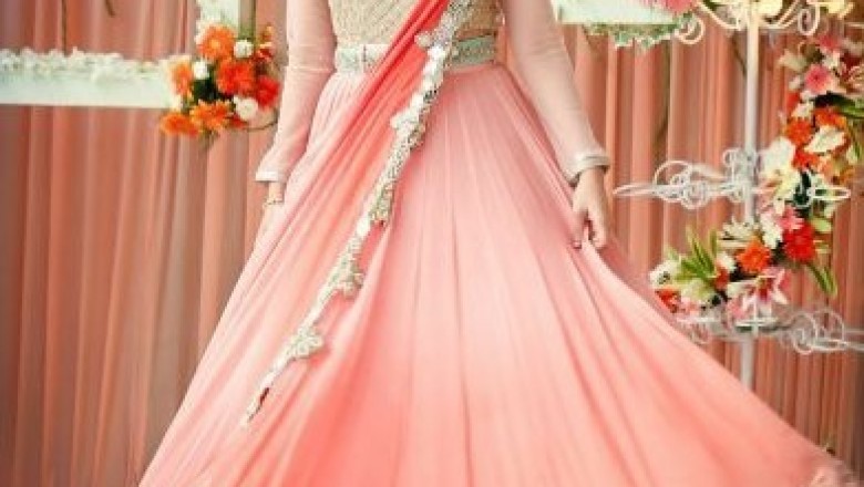 Designer Saree Gown | Pre Draped Saree and Pre Stitched Saree | Saree Style Gown | Ready To Wear Saree