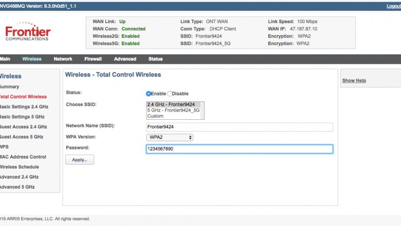 Frontier Router Setup
