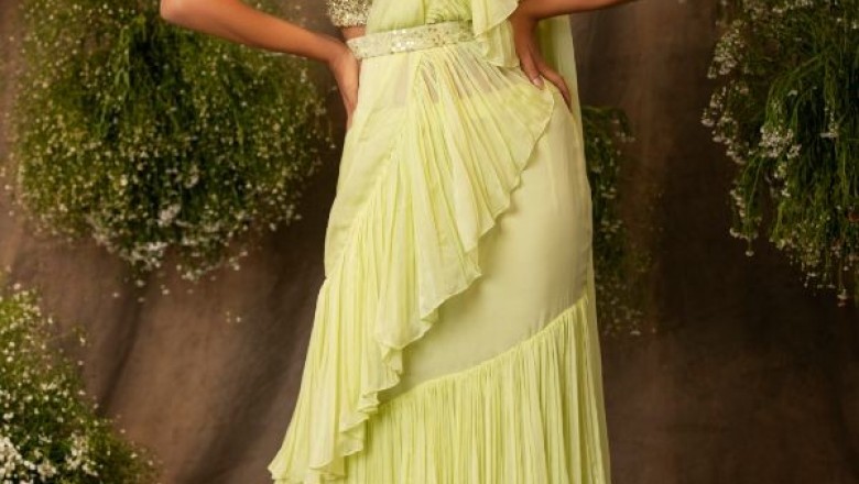 Buy Latest Ruffle Saree And Frill Saree Online In India