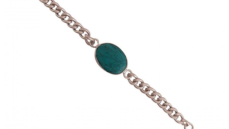 Blue Turquoise Stone Bracelet made in brass material (Salman Khan Bracelet)