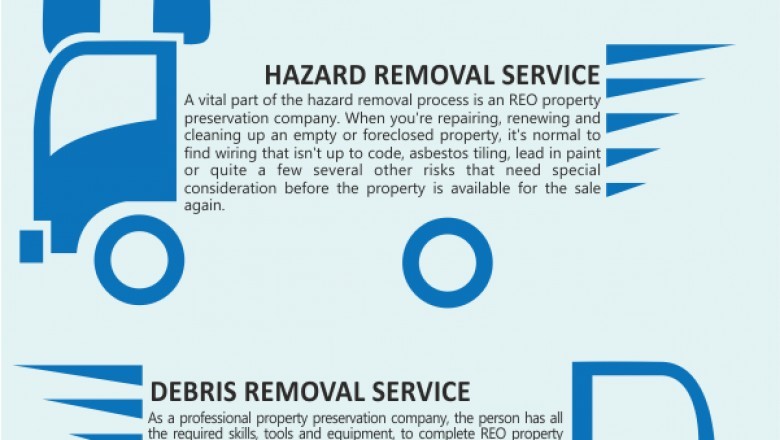 What is hazardous debris removal services in the property preservation business?