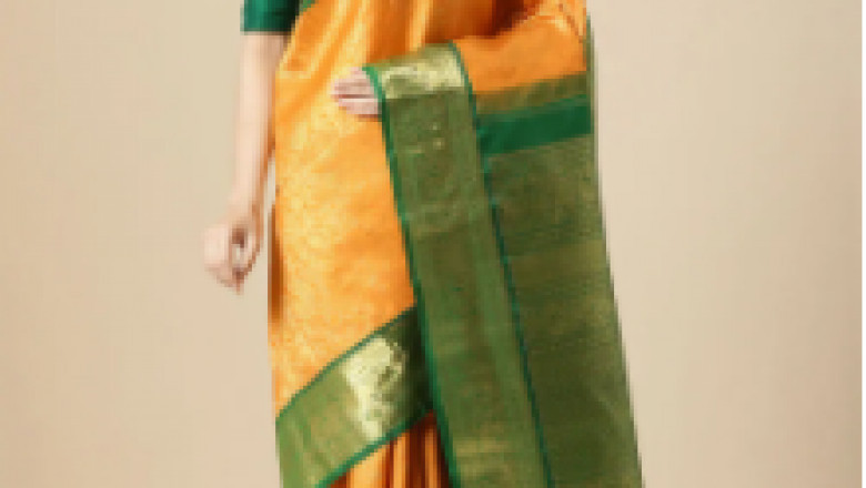 Mango Yellow Silk Kanjeevaram Saree | Taneira
