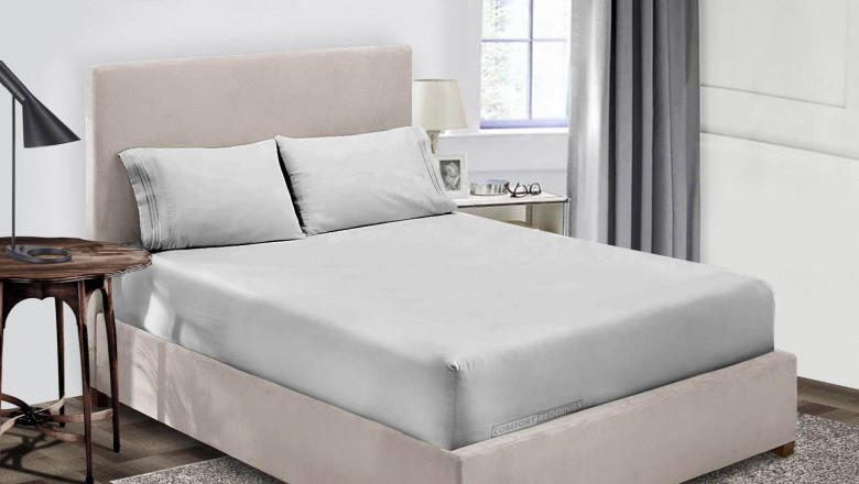Light Grey Fitted Sheets made 1000 Thread Count