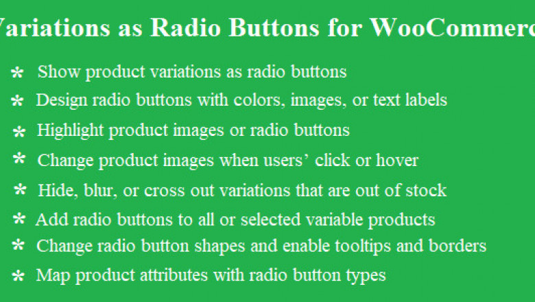 Variations as Radio Buttons for WooCommerce