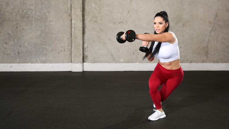 Exercising with Hex Dumbbell