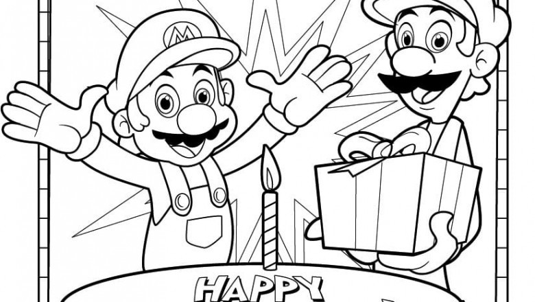 Birthday party coloring