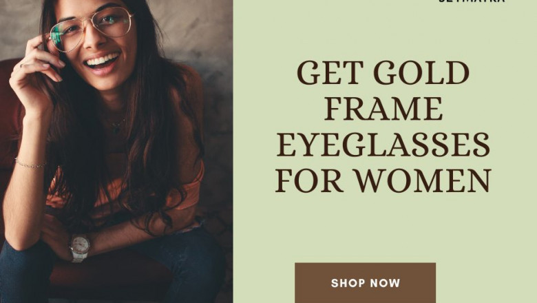 Get Gold frame eyeglasses for Women