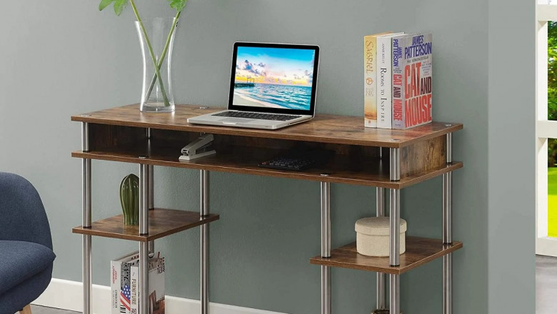 Study Table Design, Study Table With Bookshelf Design, Modern Study Table Designs | Furniture Online