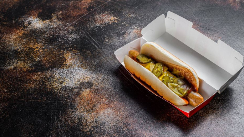 Elegantly Display Your Delicious Frankfurters by Enclosing Them in Tempting Hot Dogs Boxes