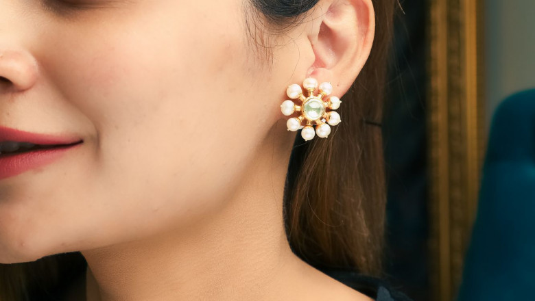 Polki Gold Earrings